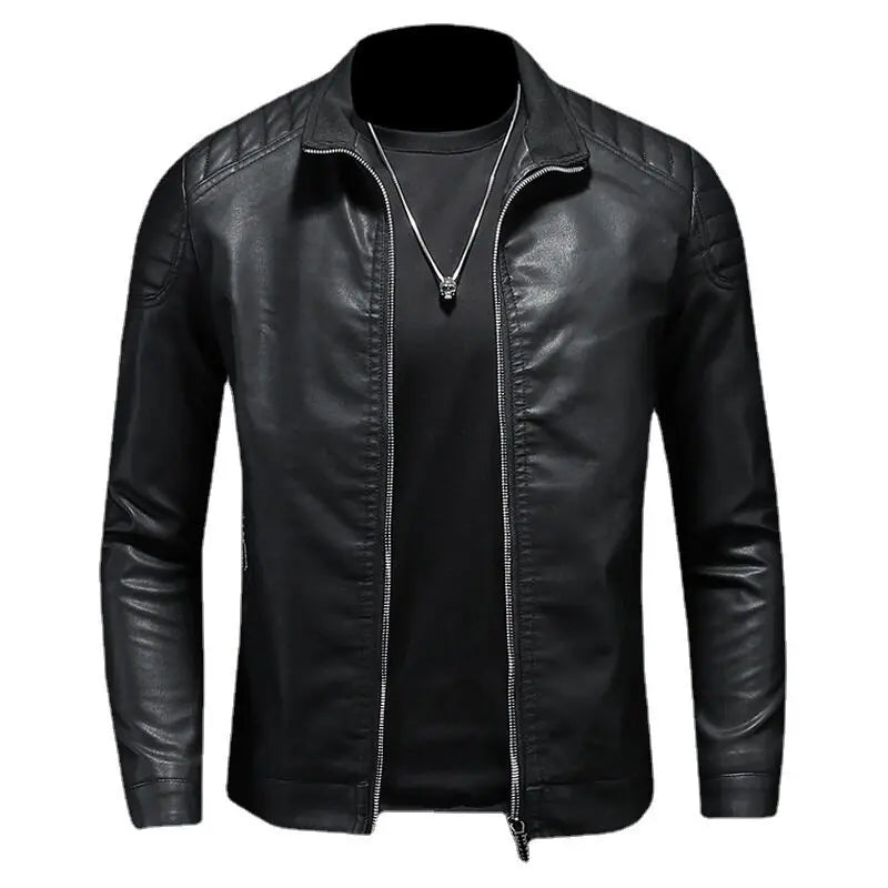 Jaqueta de Couro Motociclista Masculina Bonzzano BZ167 em couro resistente.