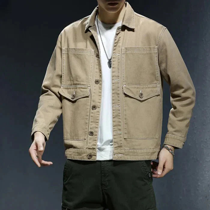 Jaqueta Jeans Masculina Bonzzano BZ107 com design clássico e moderno.