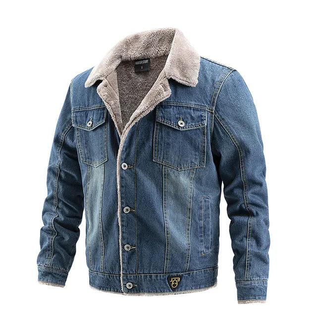 Jaqueta Jeans Masculina Bonzzano BZ142 com interior forrado e design moderno.