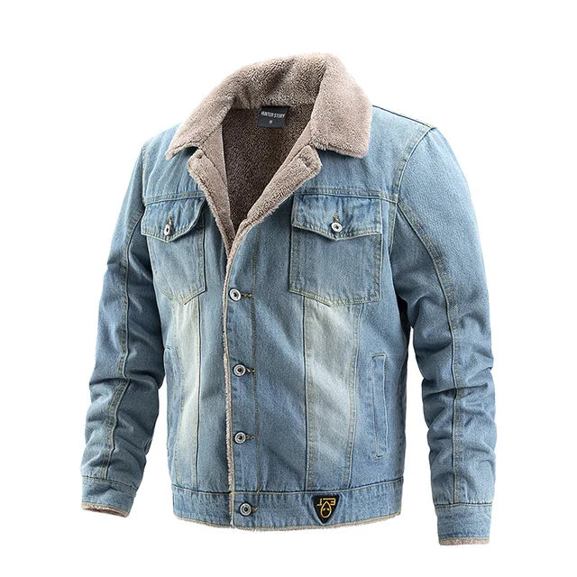 Jaqueta Jeans Masculina Bonzzano BZ142 com interior forrado e design moderno.