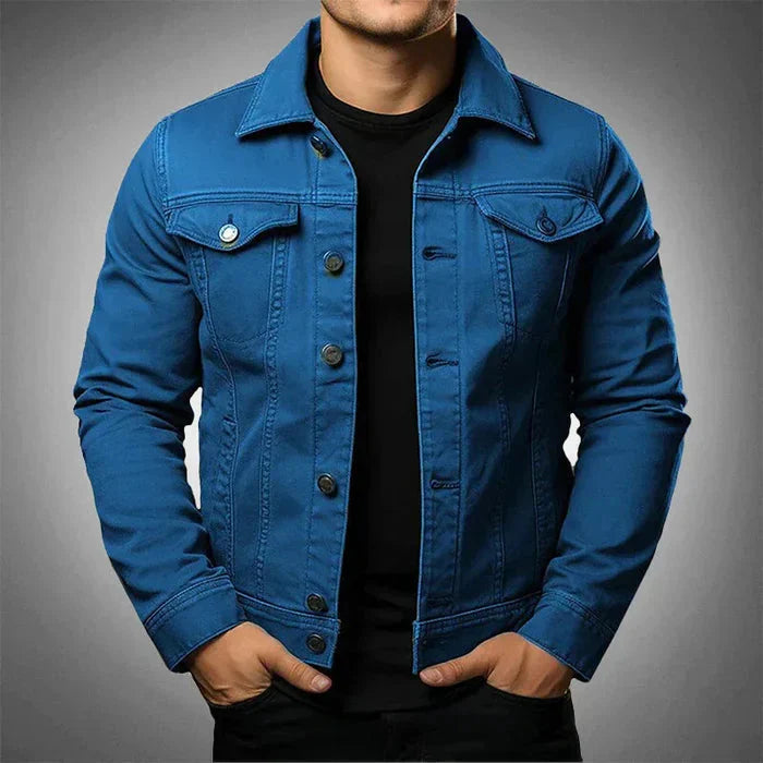 Jaqueta Jeans Masculina Slim Bonzzano BZ073 em jeans premium azul
