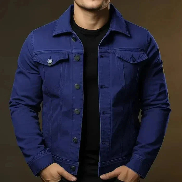 Jaqueta Jeans Masculina Slim Bonzzano BZ073 em jeans premium azul