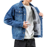 Jaqueta Masculina Jeans Acolchoado Bonzzano BZ094 com estilo clássico e conforto térmico.