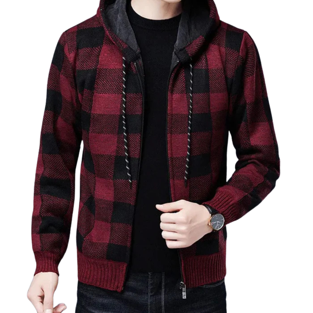Jaqueta Masculina Xadrez Bonzzano BZ144 com estampa clássica e modelagem ajustada.