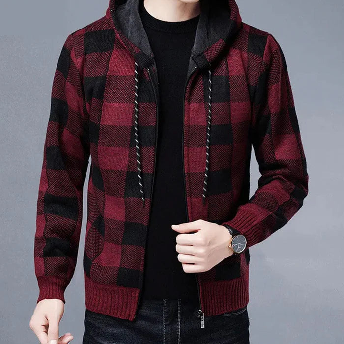 Jaqueta Masculina Xadrez Bonzzano BZ144 com estampa clássica e modelagem ajustada.