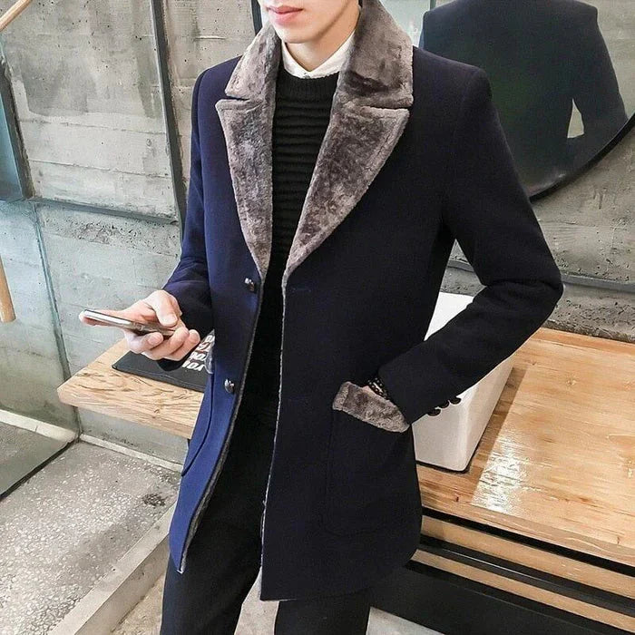 Sobretudo Masculino Bonzzano BZ221 em lã com design elegante e botões.