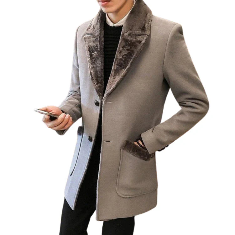 Sobretudo Masculino Bonzzano BZ221 em lã com design elegante e botões.
