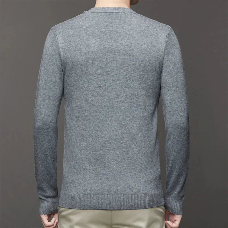 Suéter Casual Masculino Bonzzano BZ182 com gola redonda e ajuste slim fit.