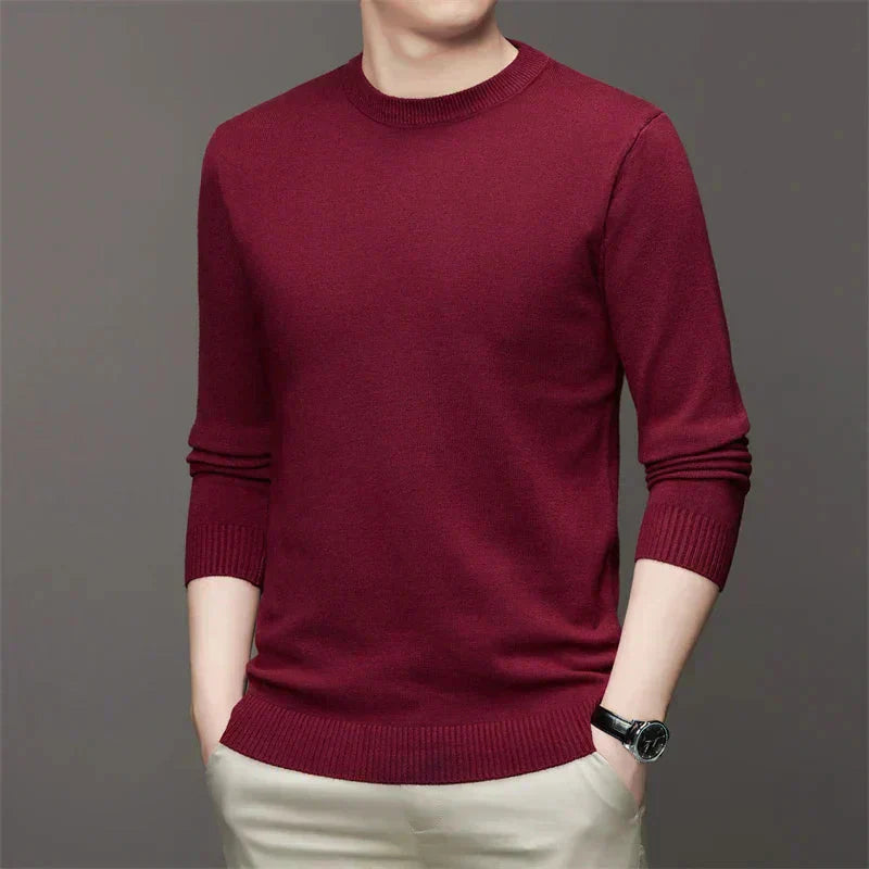 Suéter Casual Masculino Bonzzano BZ182 com gola redonda e ajuste slim fit.