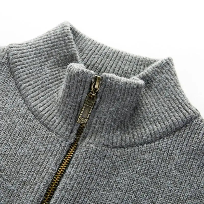 Suéter Masculino Bonzzano BZ183 com zíper, gola alta e ajuste slim fit