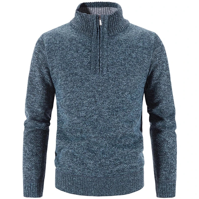 Suéter Masculino Bonzzano BZ181 com gola alta e meio zíper.