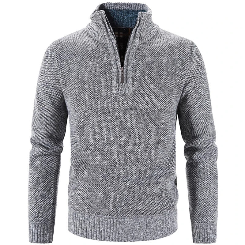 Suéter Masculino Bonzzano BZ181 com gola alta e meio zíper.