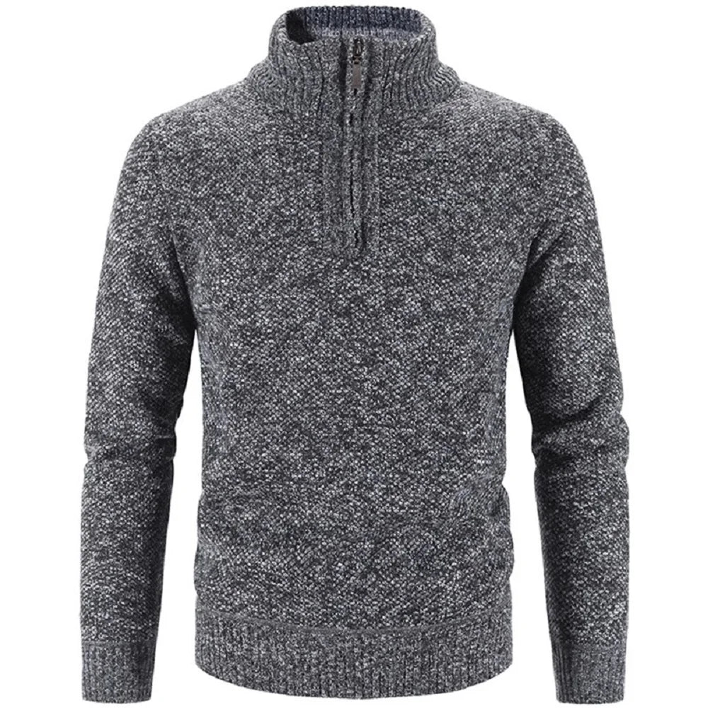 Suéter Masculino Bonzzano BZ181 com gola alta e meio zíper.