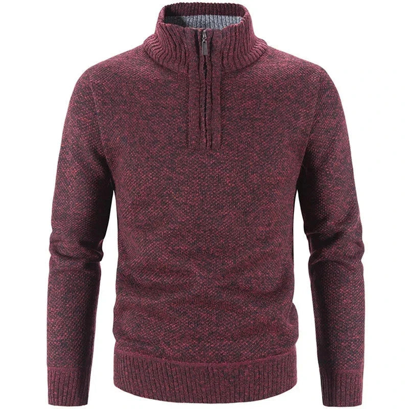 Suéter Masculino Bonzzano BZ181 com gola alta e meio zíper.