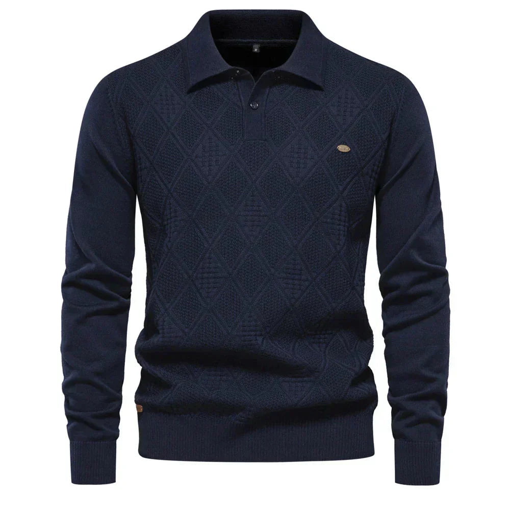 Suéter Masculino Slim Fit em Lã Bonzzano BZ178 com gola alta