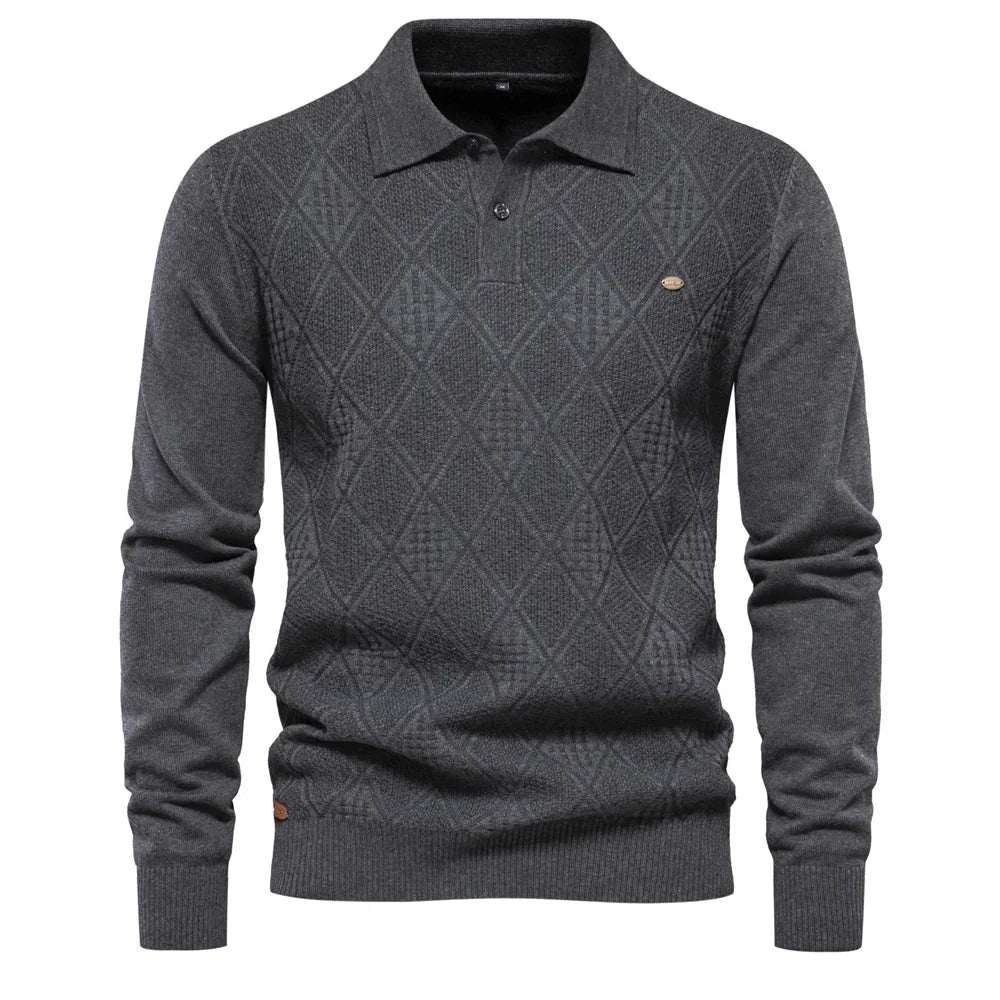 Suéter Masculino Slim Fit em Lã Bonzzano BZ178 com gola alta