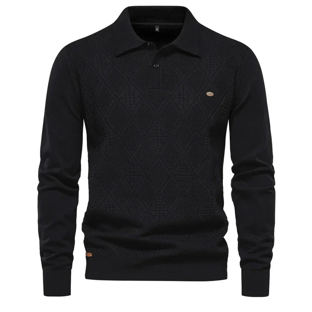 Suéter Masculino Slim Fit em Lã Bonzzano BZ178 com gola alta