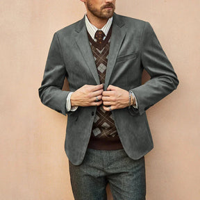 Blazer Masculino Bonzzano BZ029 em camurça premium com modelagem ajustada.