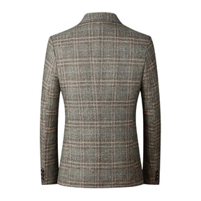 Blazer Masculino em Lã Quadriculado Bonzzano BZ031 com corte slim fit.