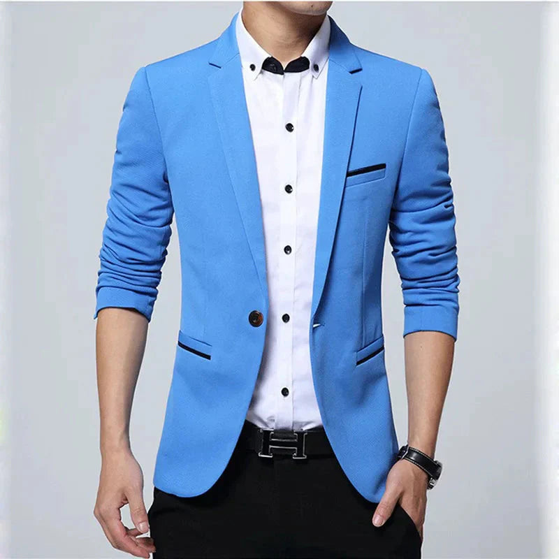 Blazer Masculino Slim Fit Bonzzano BZ187 em algodão, elegante e confortável.