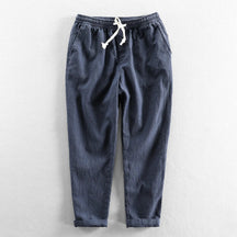 Calça de Linho Masculina Bonzzano BZ007 em linho premium, elegante e confortável.