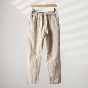 Calça de Linho Listrada Masculina Bonzzano BZ008 em fundo branco