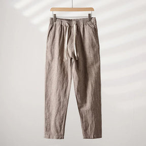Calça de Linho Listrada Masculina Bonzzano BZ008 em fundo branco