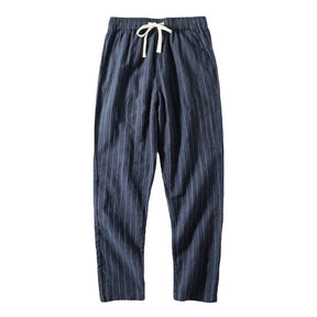 Calça de Linho Listrada Masculina Bonzzano BZ008 em fundo branco