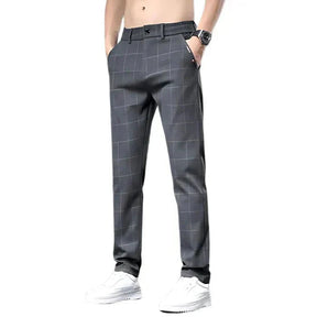 Calça Social Xadrez Masculina Bonzzano BZ224 com modelagem slim fit.