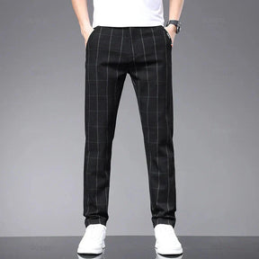 Calça Social Xadrez Masculina Bonzzano BZ224 com modelagem slim fit.