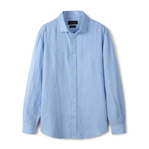 Camisa de Linho Lisa Masculina Bonzzano BZ347 em fundo branco
