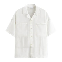 Camisa Masculina Bonzzano BZ361 em linho com contraste, moderna e confortável.