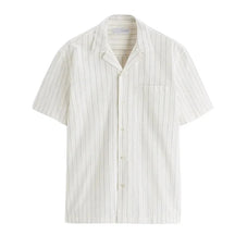 Camisa Masculina em Linho Listrada Bonzzano BZ359 com colarinho acampamento