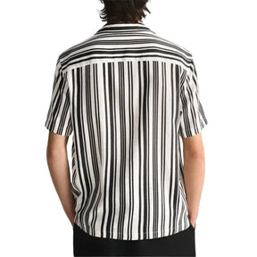 Camisa Masculina em Linho Listrada Bonzzano BZ359 com colarinho acampamento