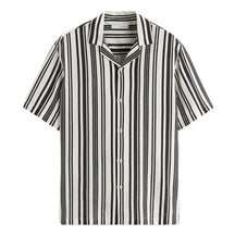 Camisa Masculina em Linho Listrada Bonzzano BZ359 com colarinho acampamento
