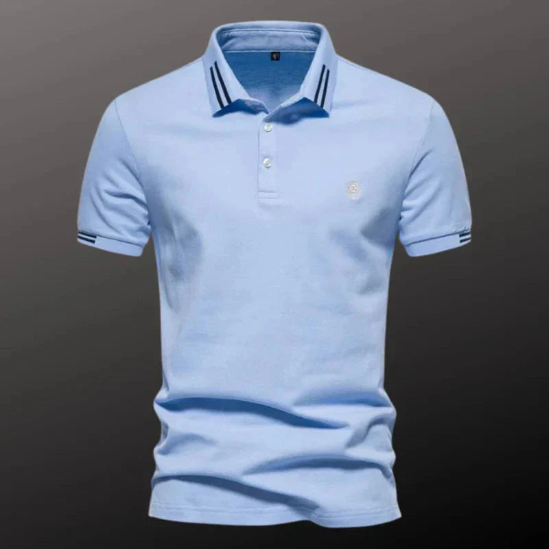 Camisa Polo Masculina Bonzzano BZ201 em algodão com detalhes bordados.