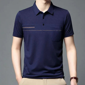 Camisa Polo Masculina Bonzzano BZ199 em algodão com listras discretas