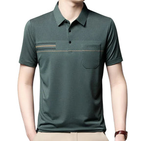 Camisa Polo Masculina Bonzzano BZ199 em algodão com listras discretas