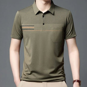Camisa Polo Masculina Bonzzano BZ199 em algodão com listras discretas