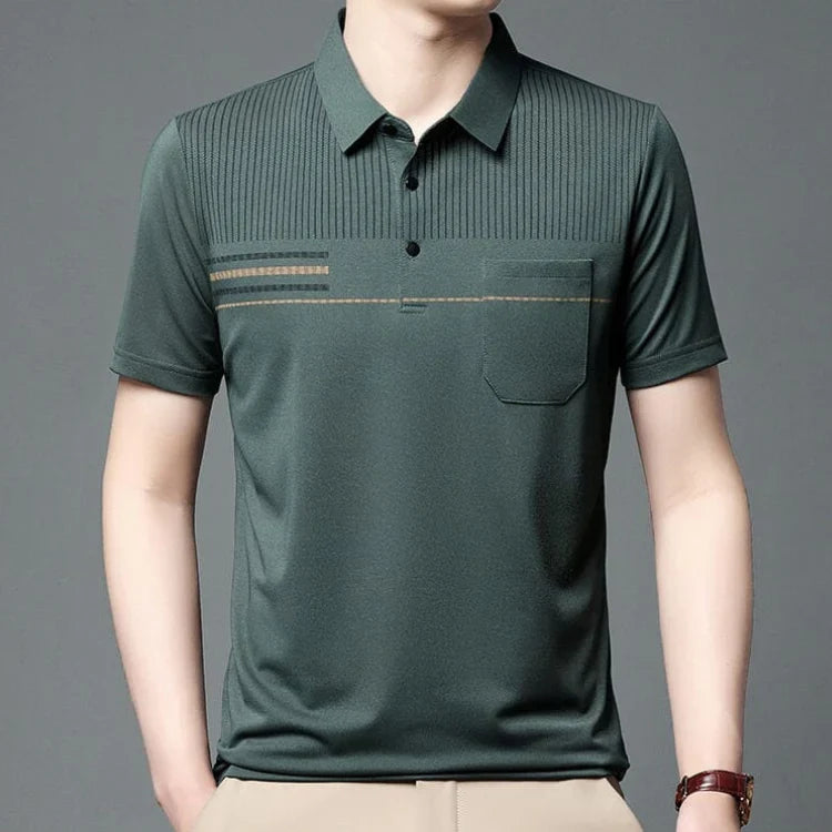 Camisa Polo Masculina Bonzzano BZ199 em algodão com listras discretas