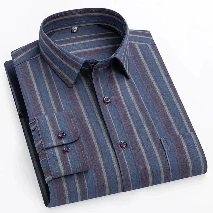Camisa Social Masculina Bonzzano BZ154 em corte slim fit, elegante e confortável.