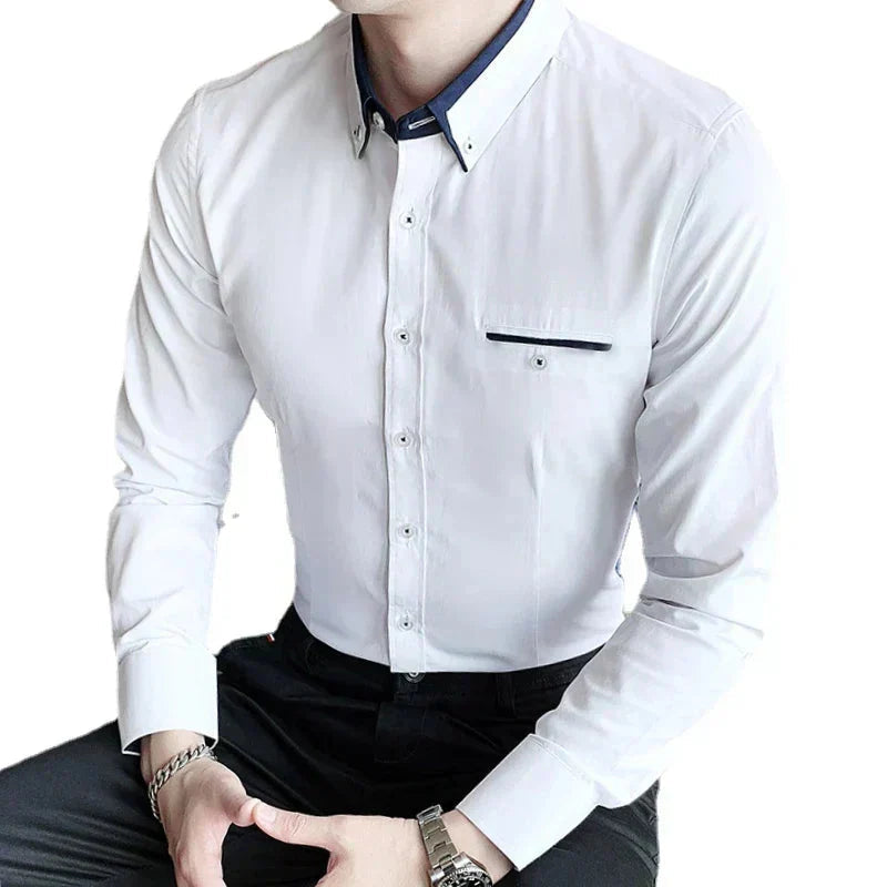Camisa Social Masculina Bonzzano BZ152 em corte slim fit e tecido premium