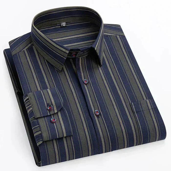 Camisa Social Masculina Bonzzano BZ154 em corte slim fit, elegante e confortável.