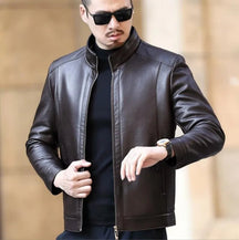 Jaqueta De Couro Masculina Bonzzano BZ114 em couro de alta qualidade.