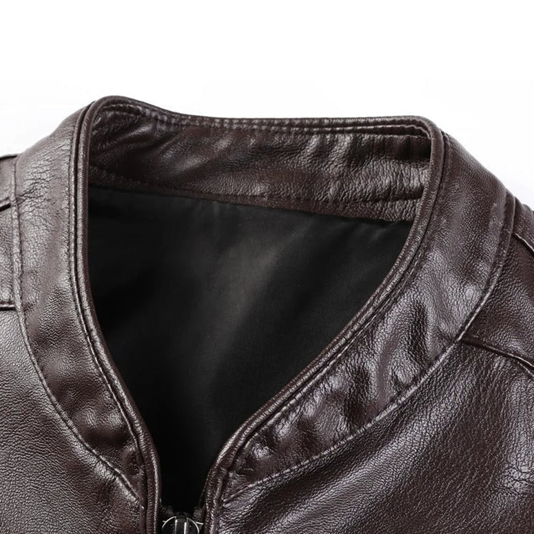 Jaqueta De Couro Masculina Bonzzano BZ169 com design clássico e elegante