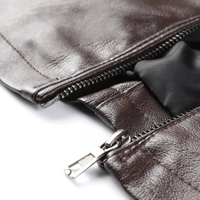 Jaqueta De Couro Masculina Bonzzano BZ169 com design clássico e elegante