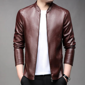 Jaqueta De Couro Masculina Bonzzano BZ169 com design clássico e elegante