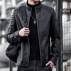 Jaqueta de Couro Motociclista Masculina Bonzzano BZ167 em couro resistente.