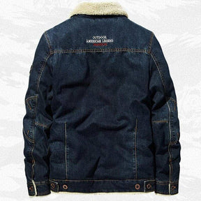 Jaqueta Jeans Masculina Bonzzano BZ137 com forro de lã e colarinho sofisticado.
