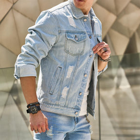 Jaqueta Jeans Masculina Bonzzano BZ158 com design contemporâneo e elegante.